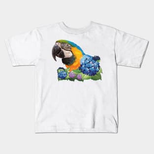 Blue and yellow macaw Kids T-Shirt